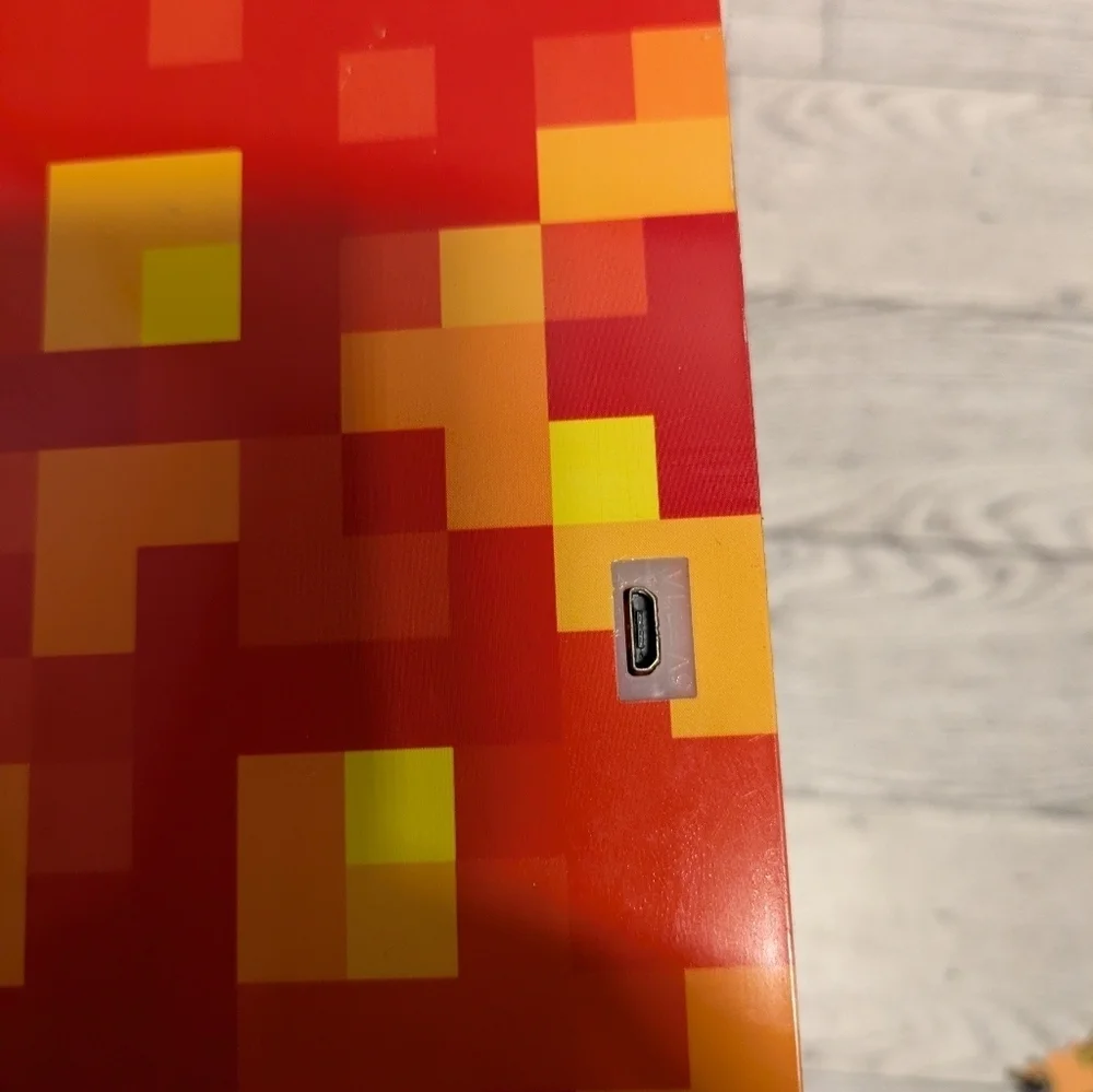 mojang minectaft Night Light Pixelated Orange and Yellow Cube